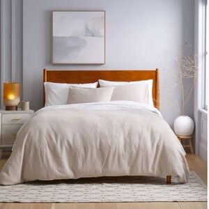 Quince Organic Luxe Waffle Duvet Cover Set in Sand